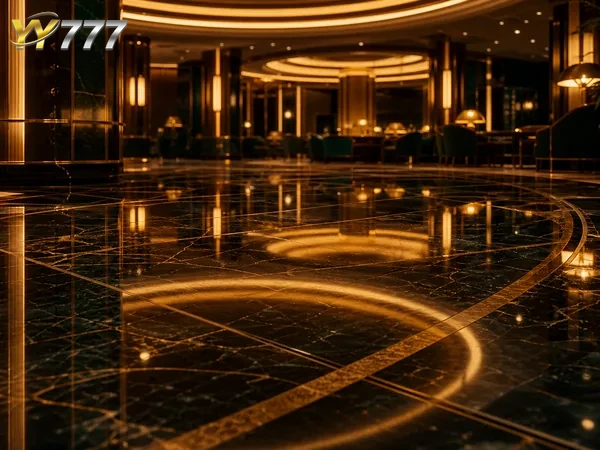 Lottery and live game show banner in the YY777 lobby.
